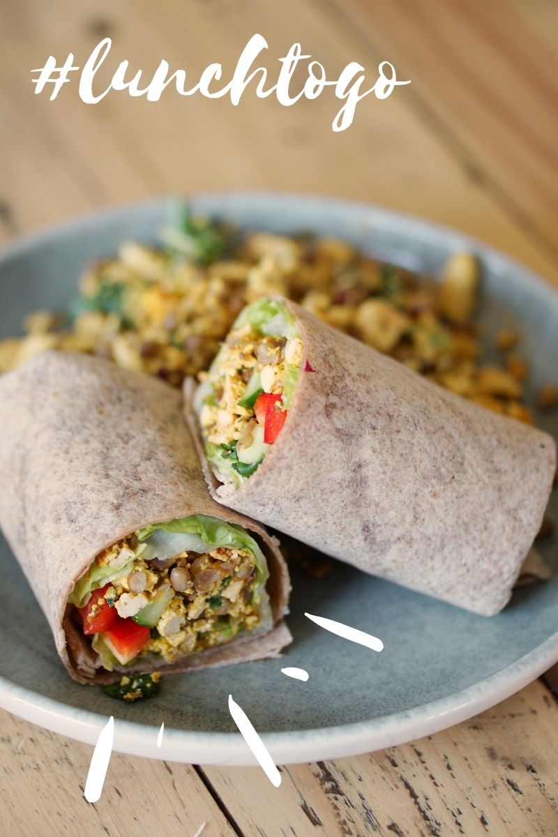 Rezept Tofu Scramble Wrap als Lunch zum Mitnehmen