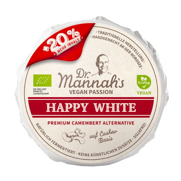 Happy White von Dr Mannahs - veganer Camembert