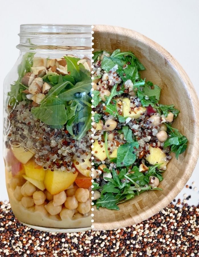 Veganer Quinoa-Pfirsich-Salat
