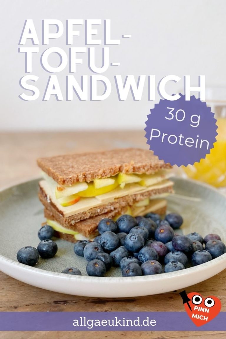 Veganes Apfel-Tofu-Sandwich mit viel Protein
