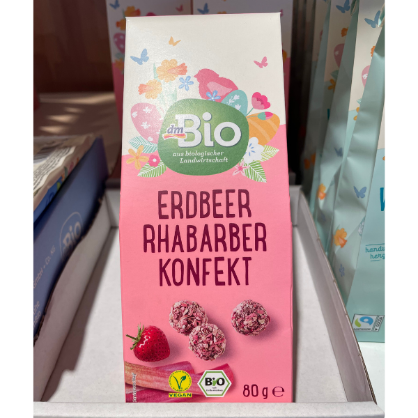 Erdbeer Rhabarber Konfekt von DM Bio