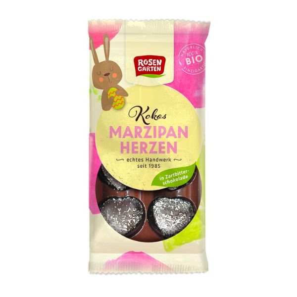 Kokos Marzipan Herzen von Rosengarten