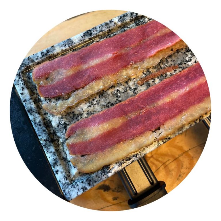 Veganer Bacon von Billie Green - auf dem Raclette