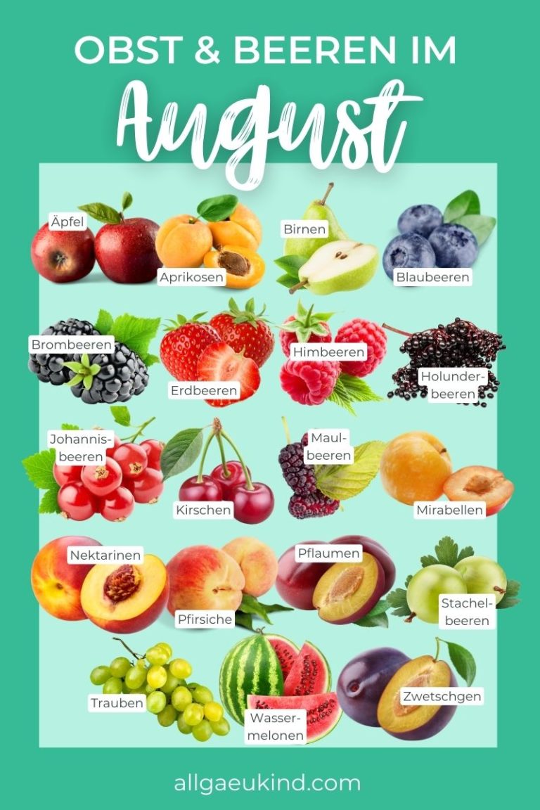 Infografik - dieses Obst hat im August Saison